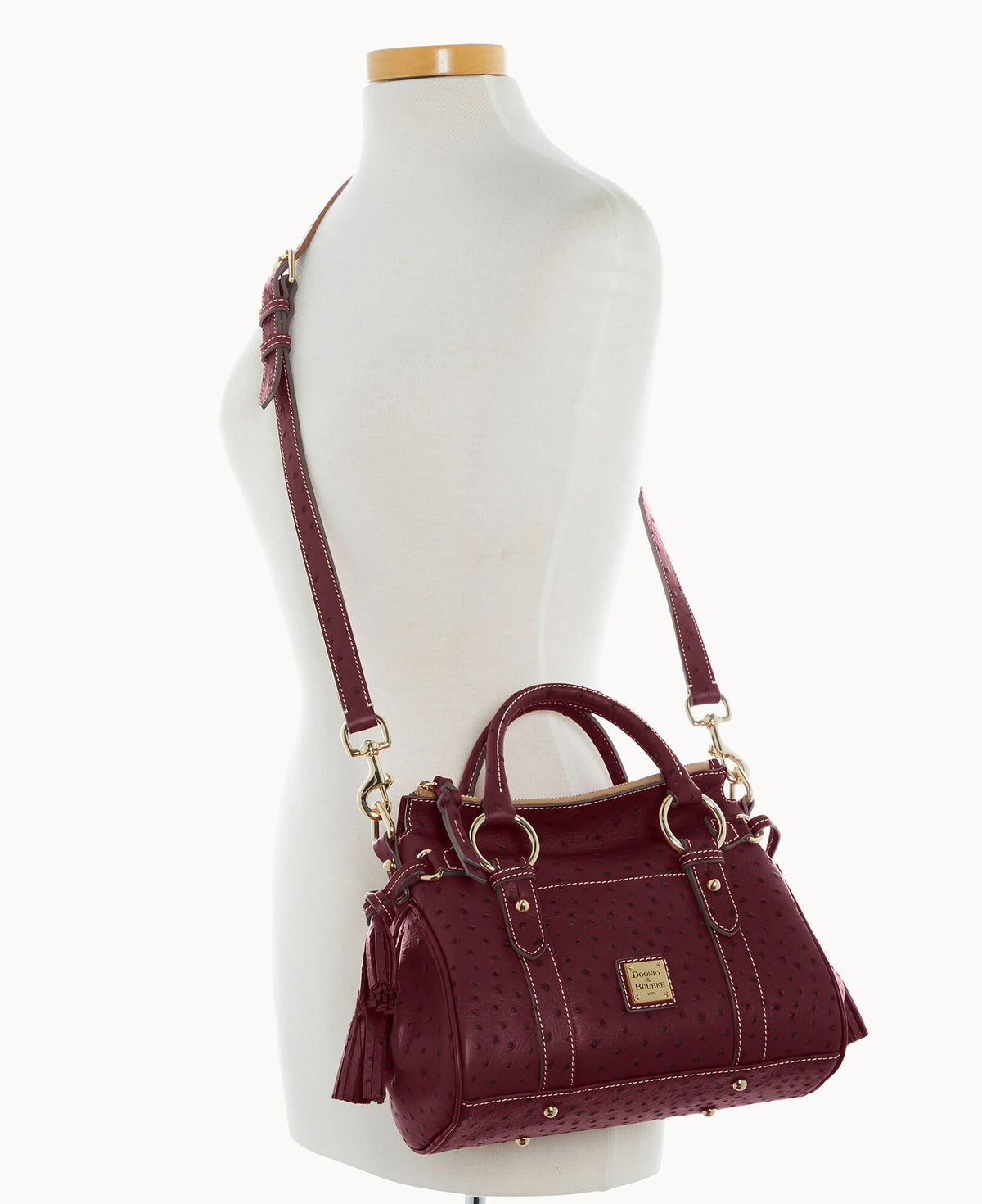 Ostrich Satchel With Pocket