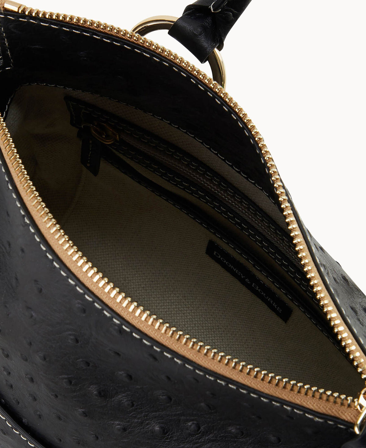 Ostrich Satchel With Pocket