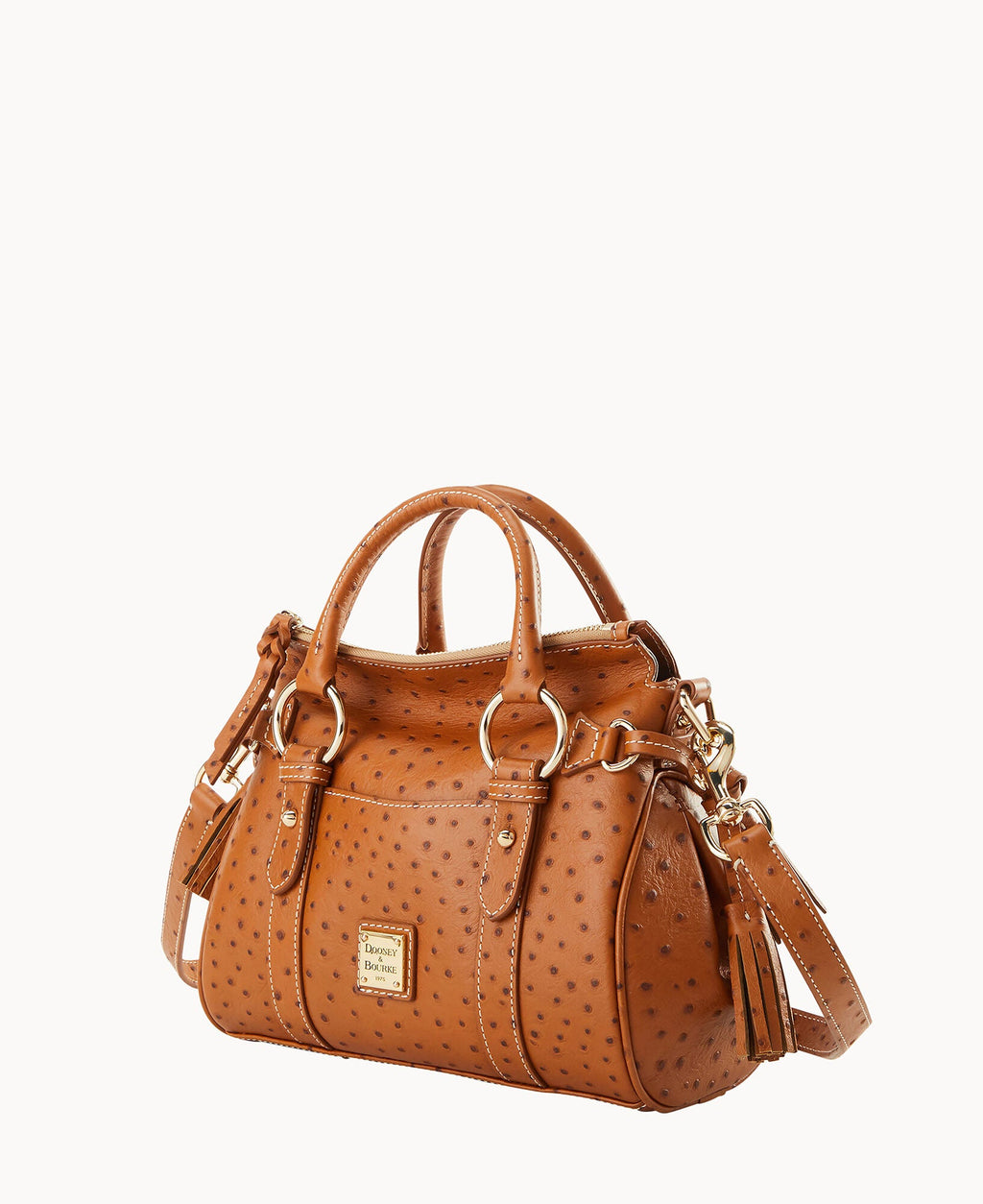 Ostrich Satchel With Pocket