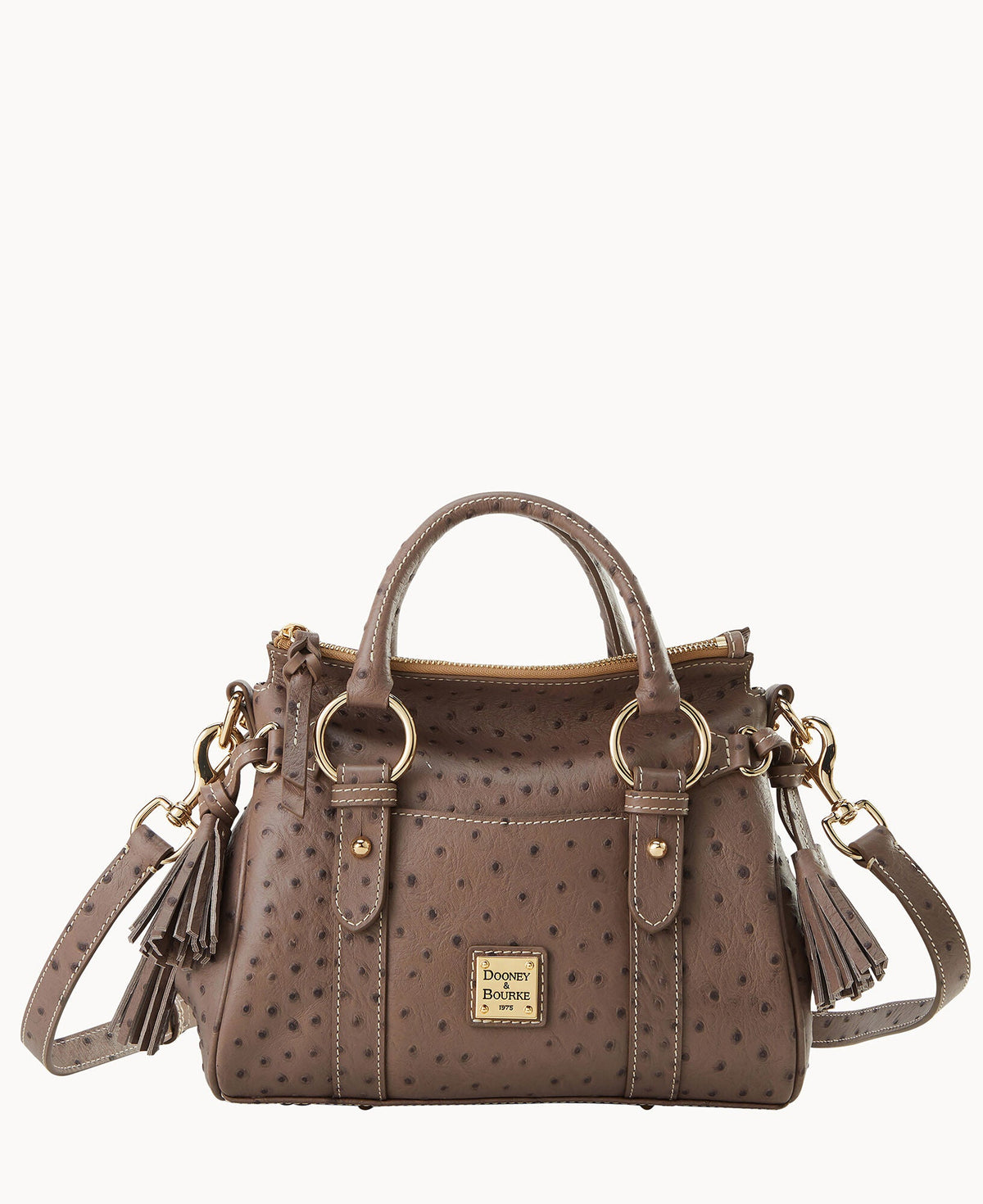 Ostrich Satchel With Pocket