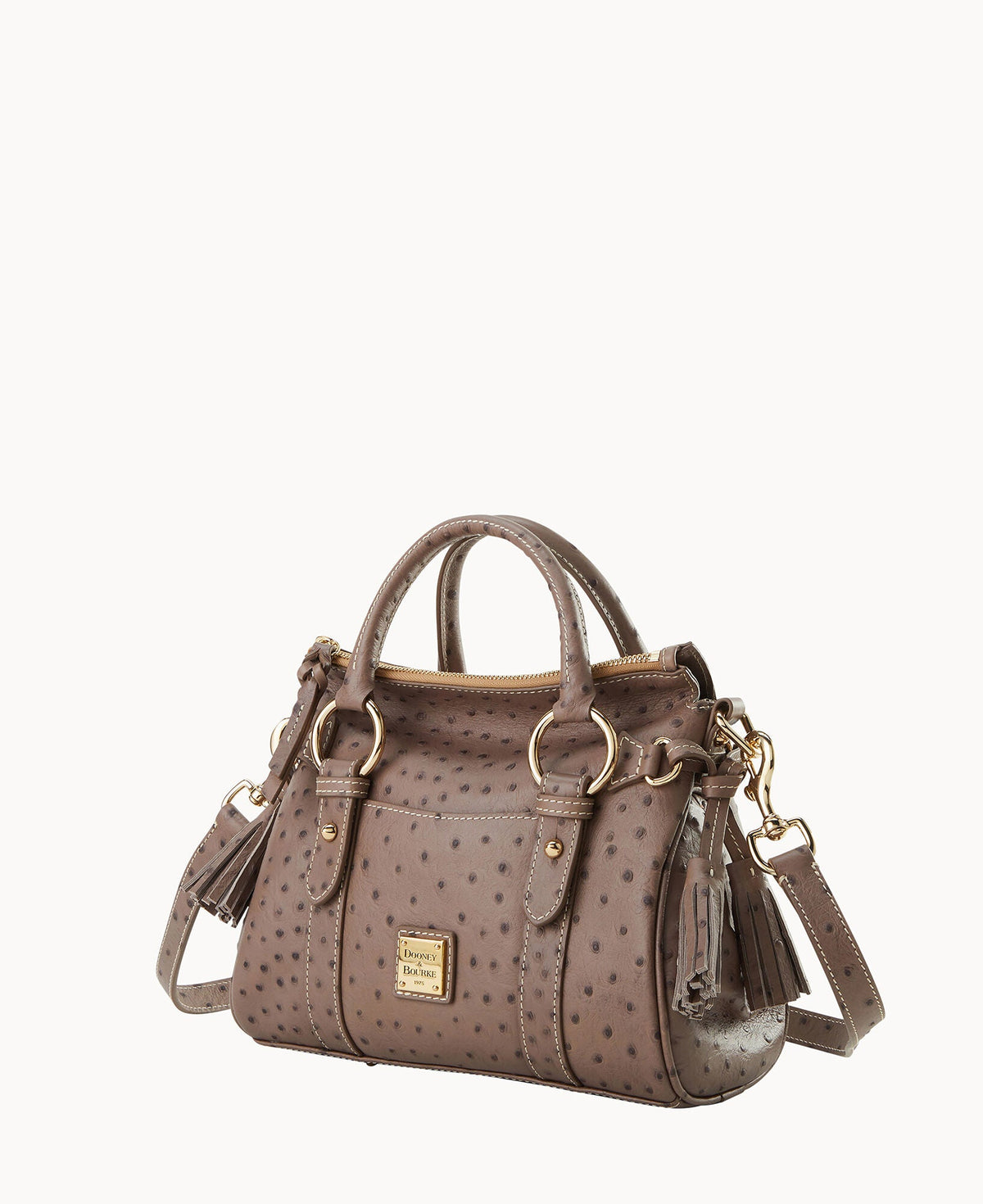 Ostrich Satchel With Pocket