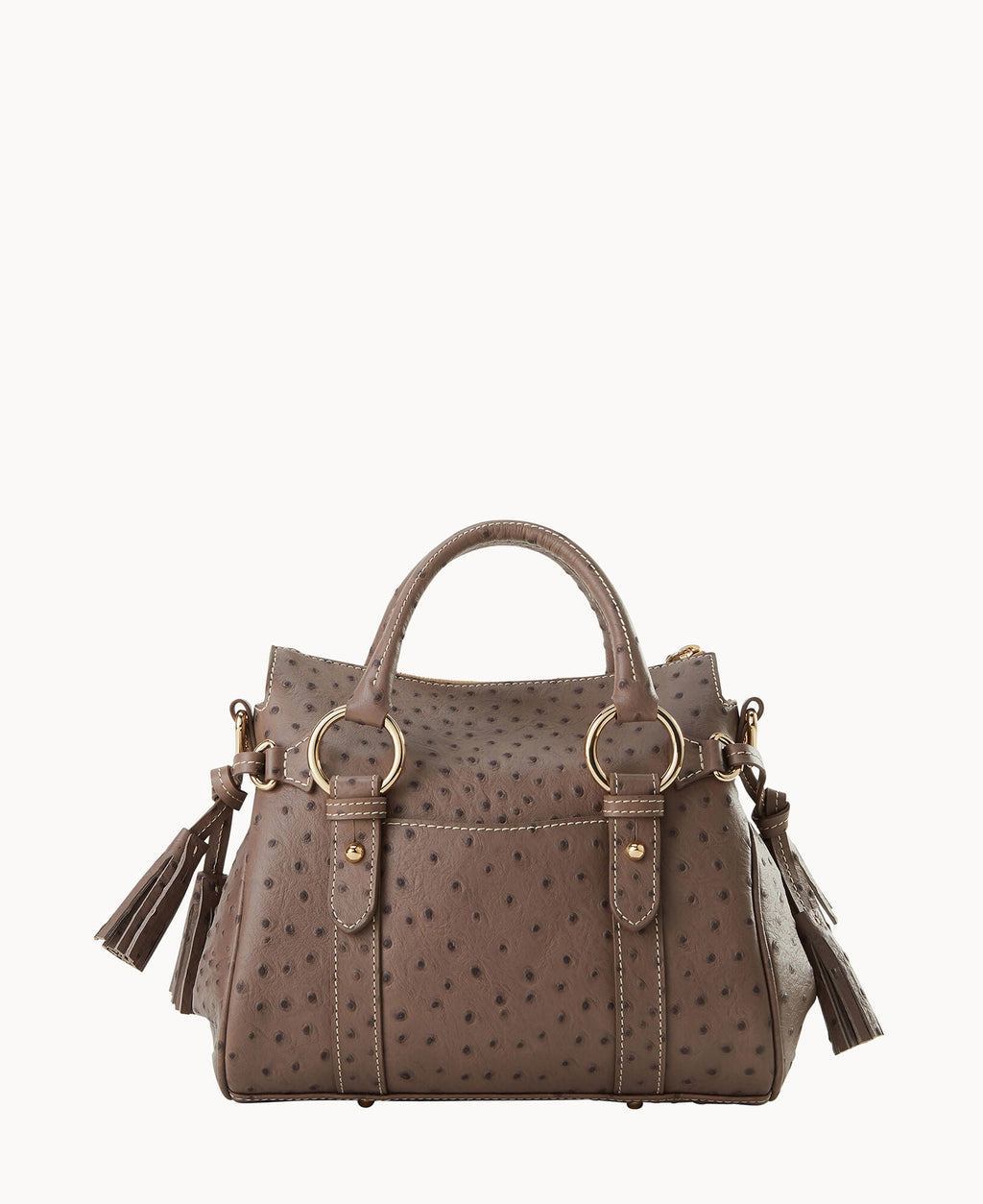 Ostrich Satchel With Pocket