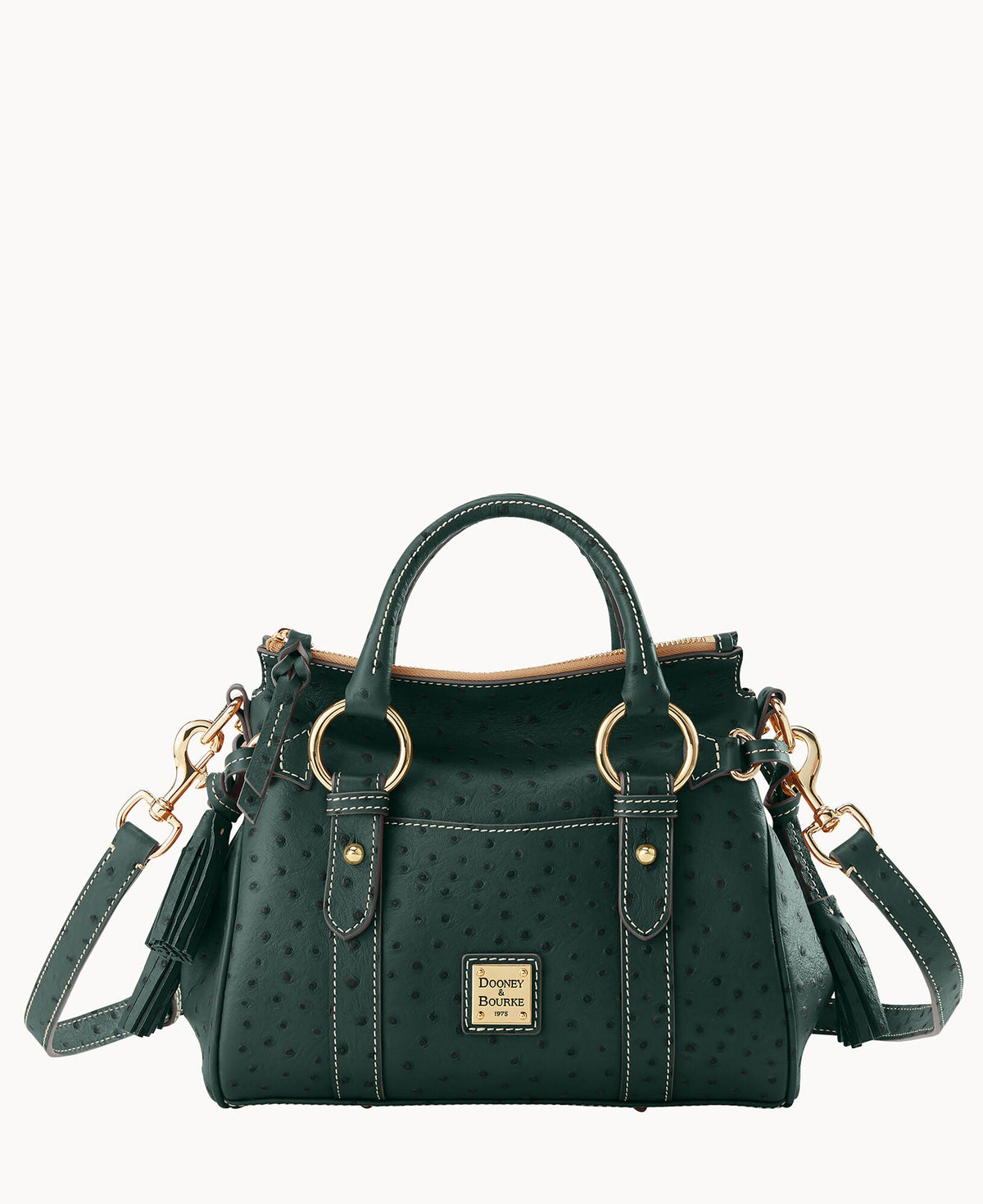 Ostrich Satchel With Pocket