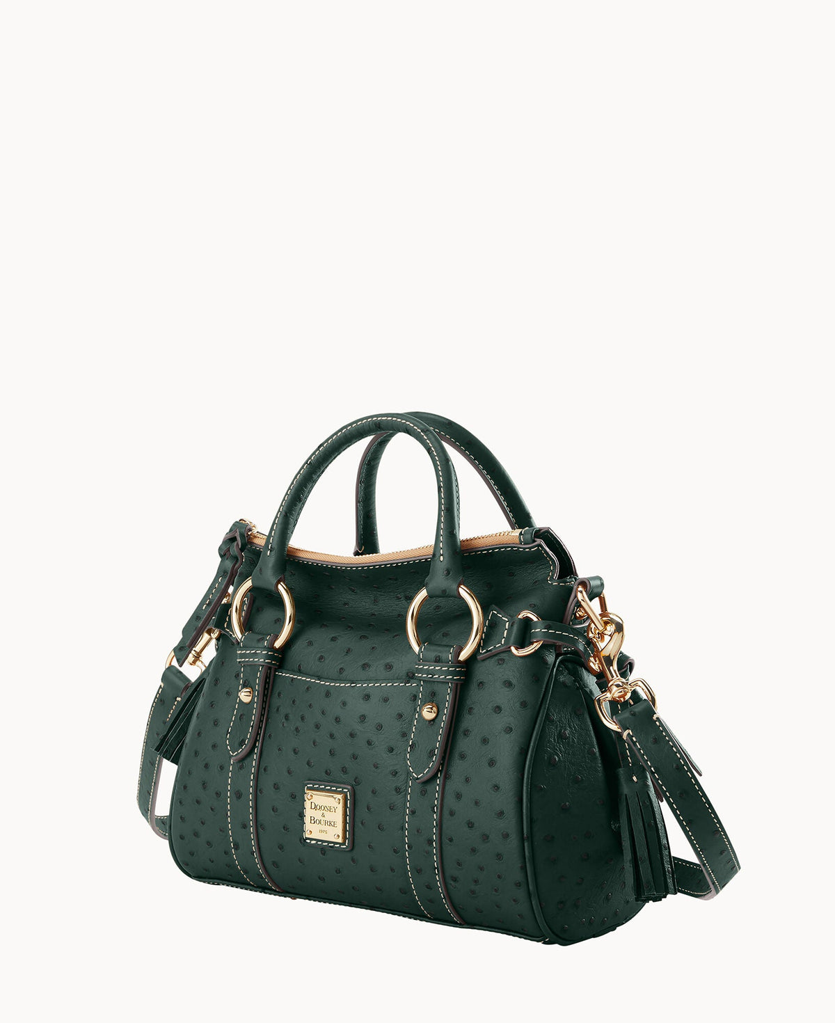 Ostrich Satchel With Pocket