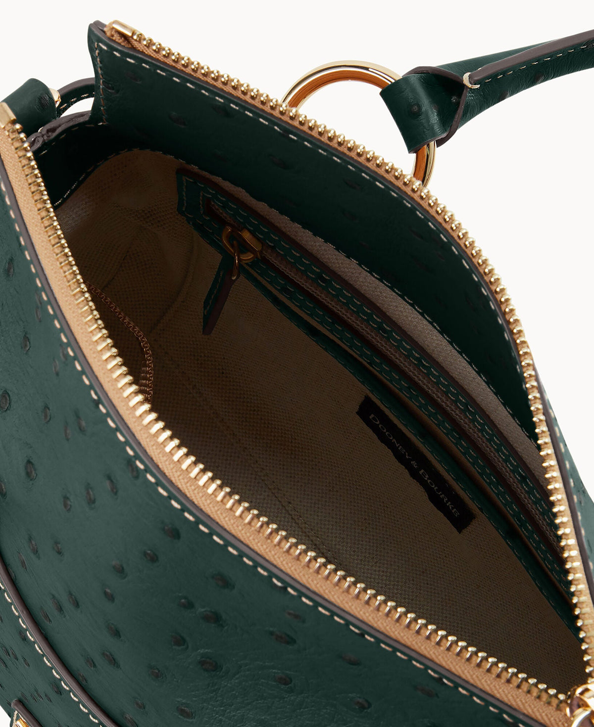 Ostrich Satchel With Pocket