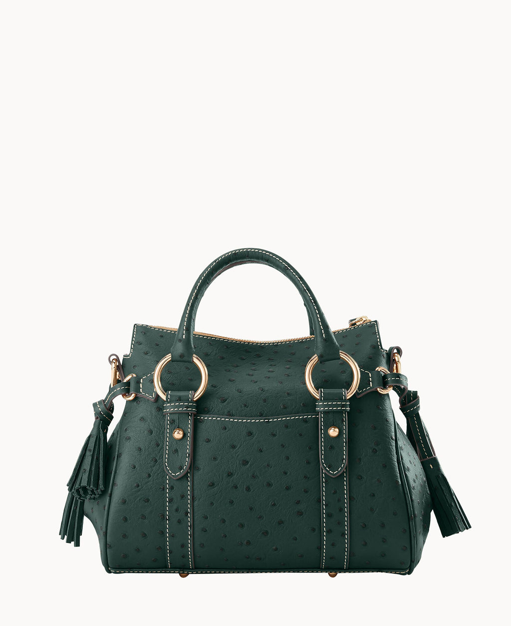 Ostrich Satchel With Pocket