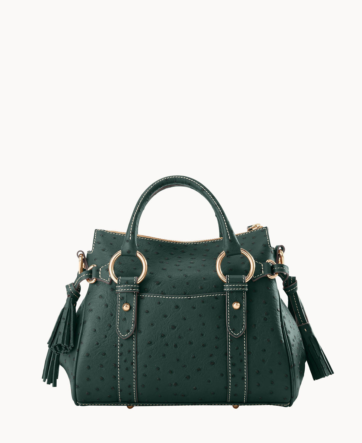 Ostrich Satchel With Pocket