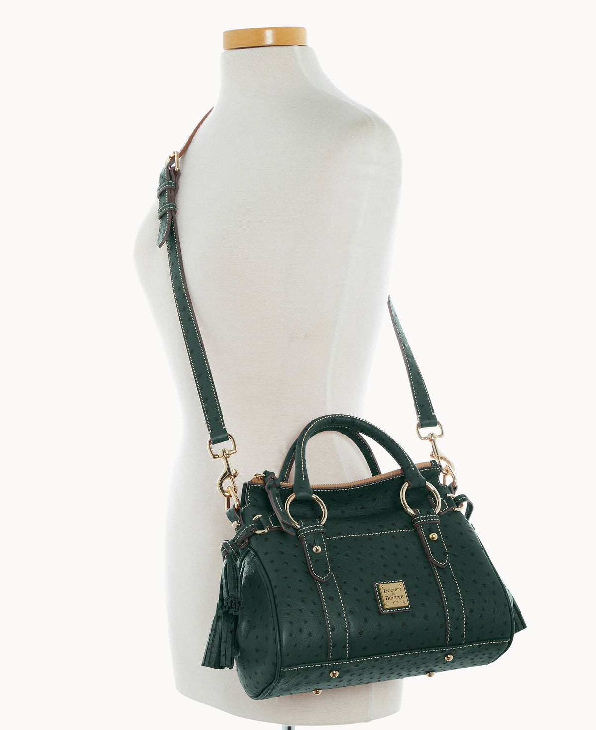 Ostrich Satchel With Pocket