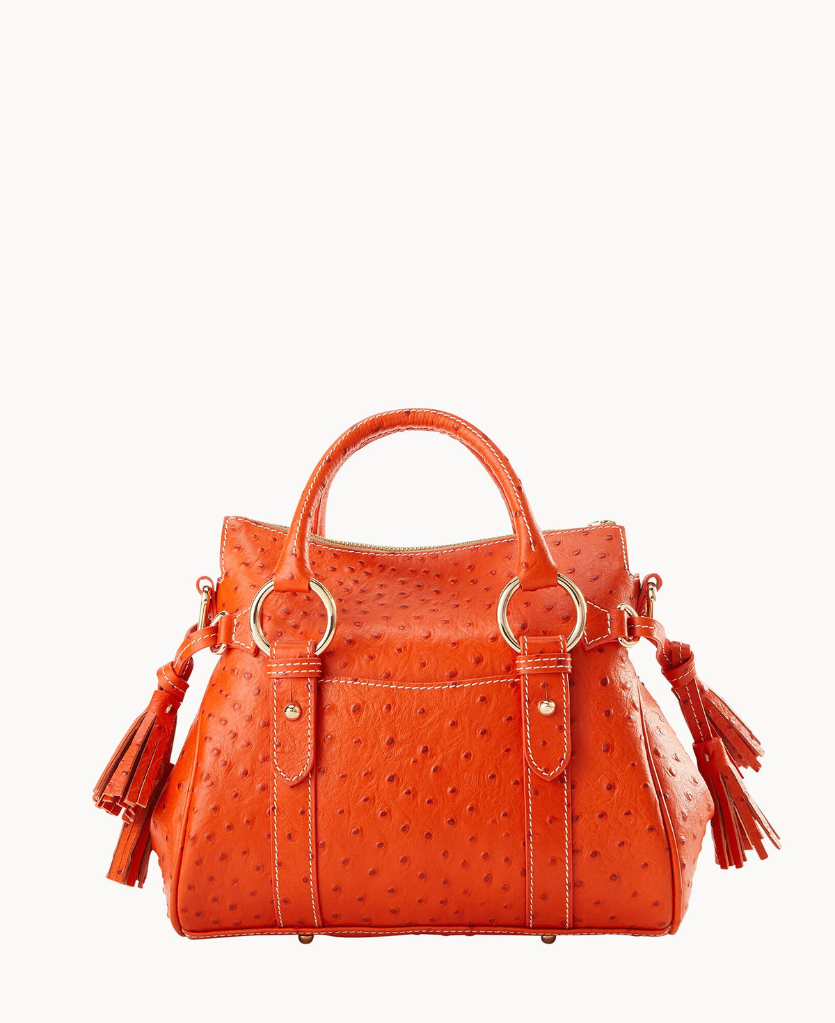 Ostrich Satchel With Pocket