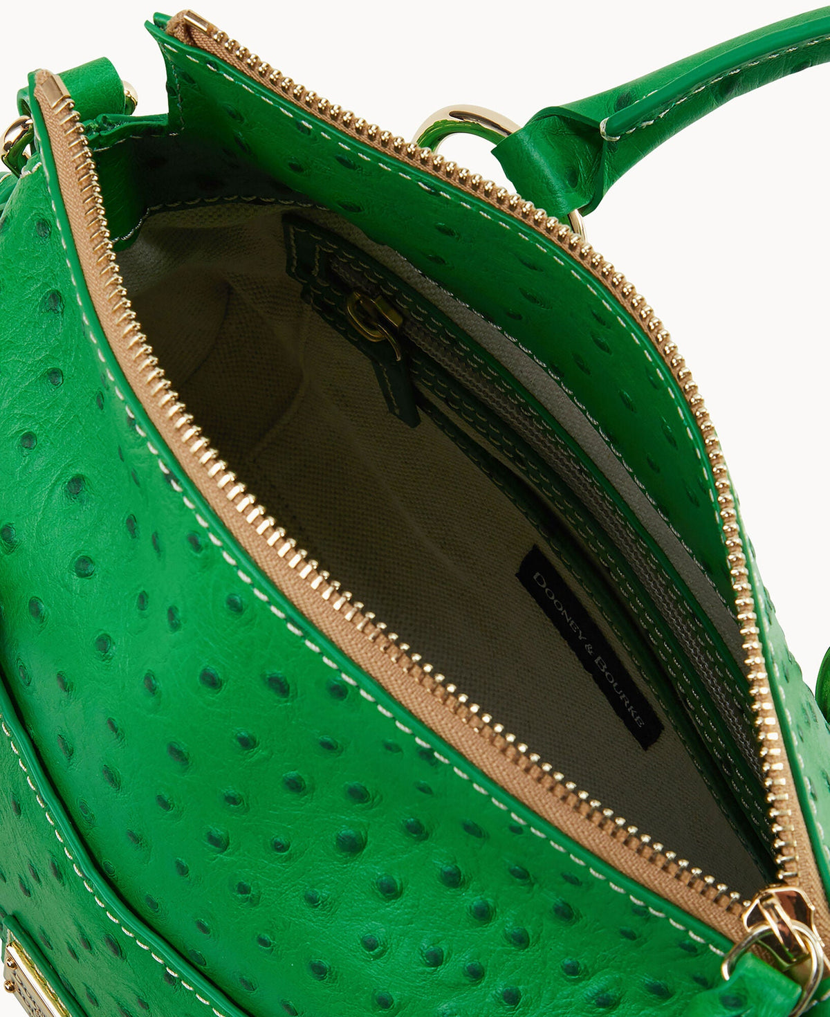 Ostrich Satchel With Pocket