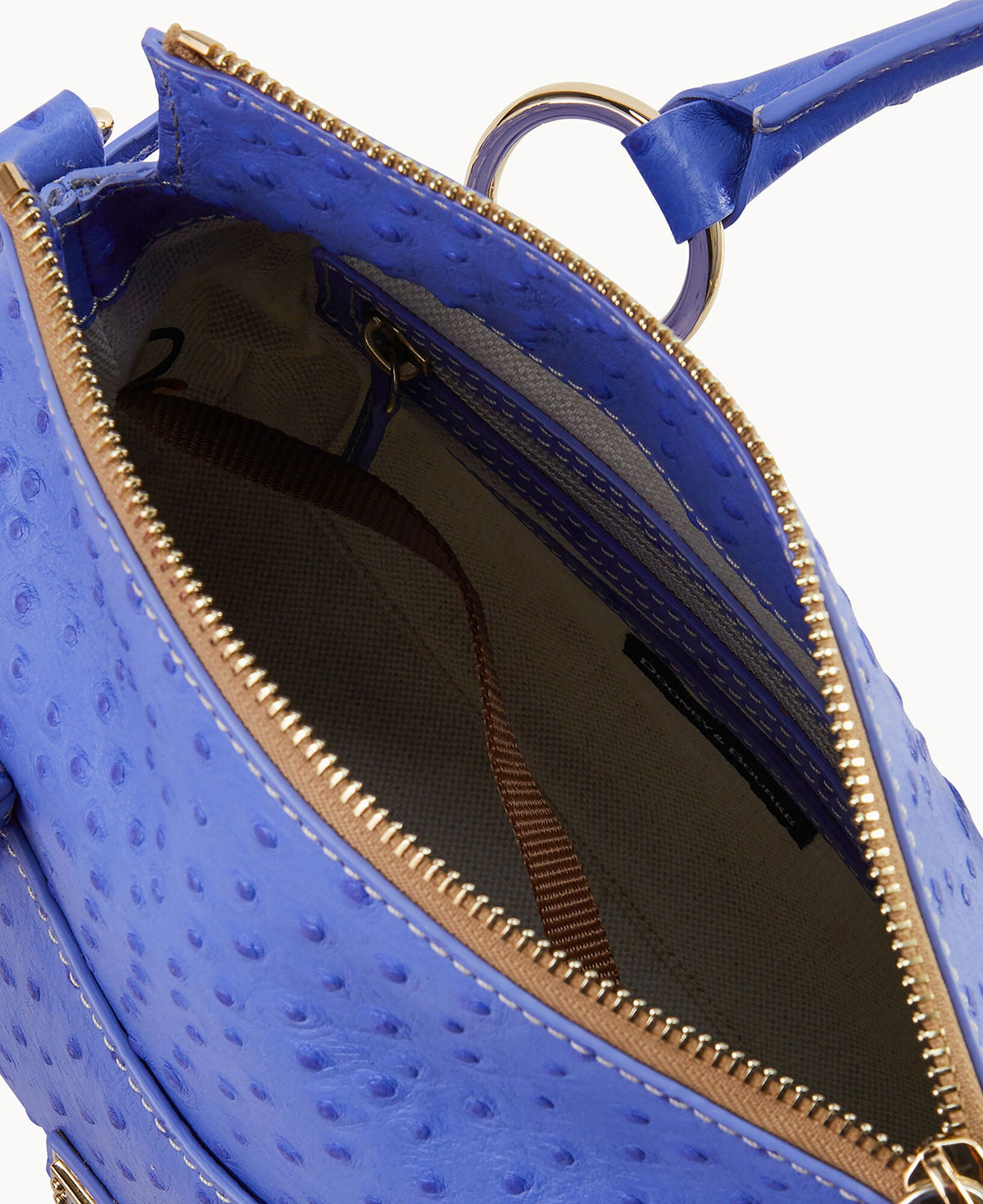 Ostrich Satchel With Pocket