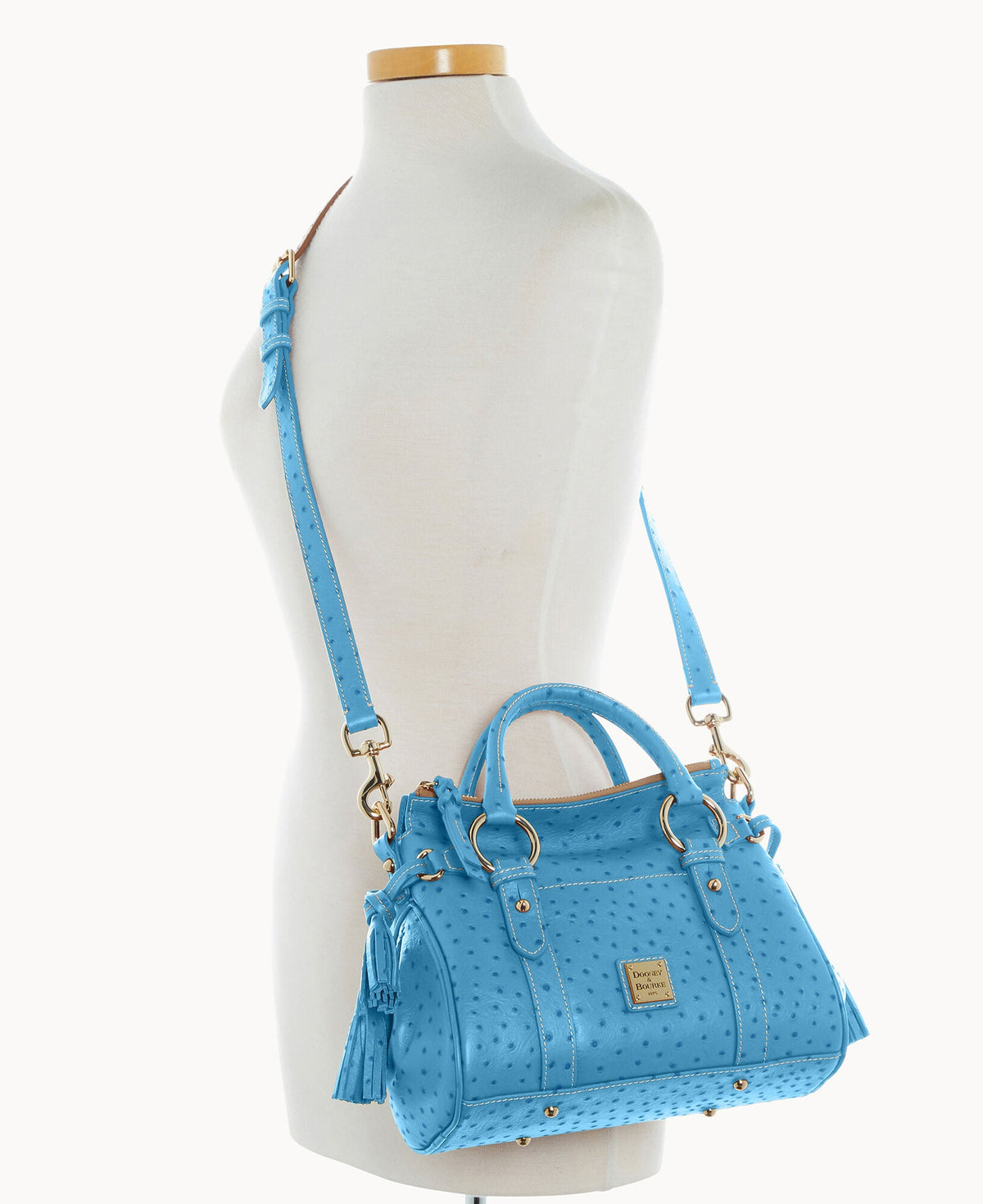 Ostrich Satchel With Pocket