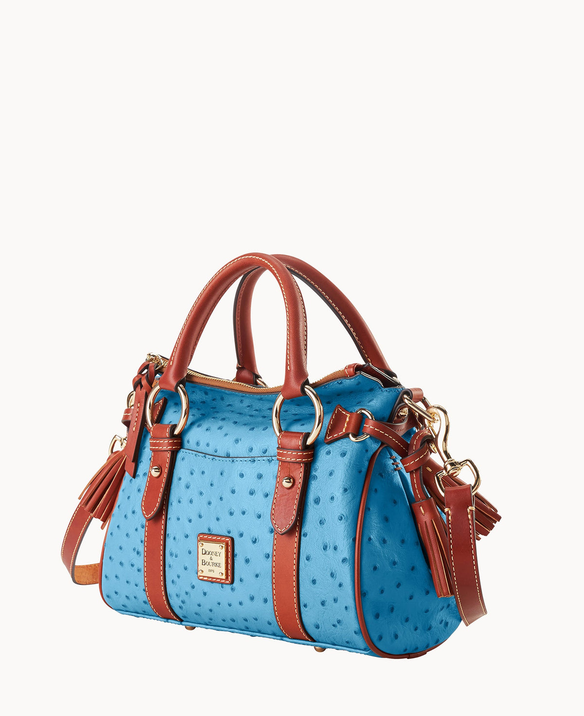 Ostrich Satchel With Pocket