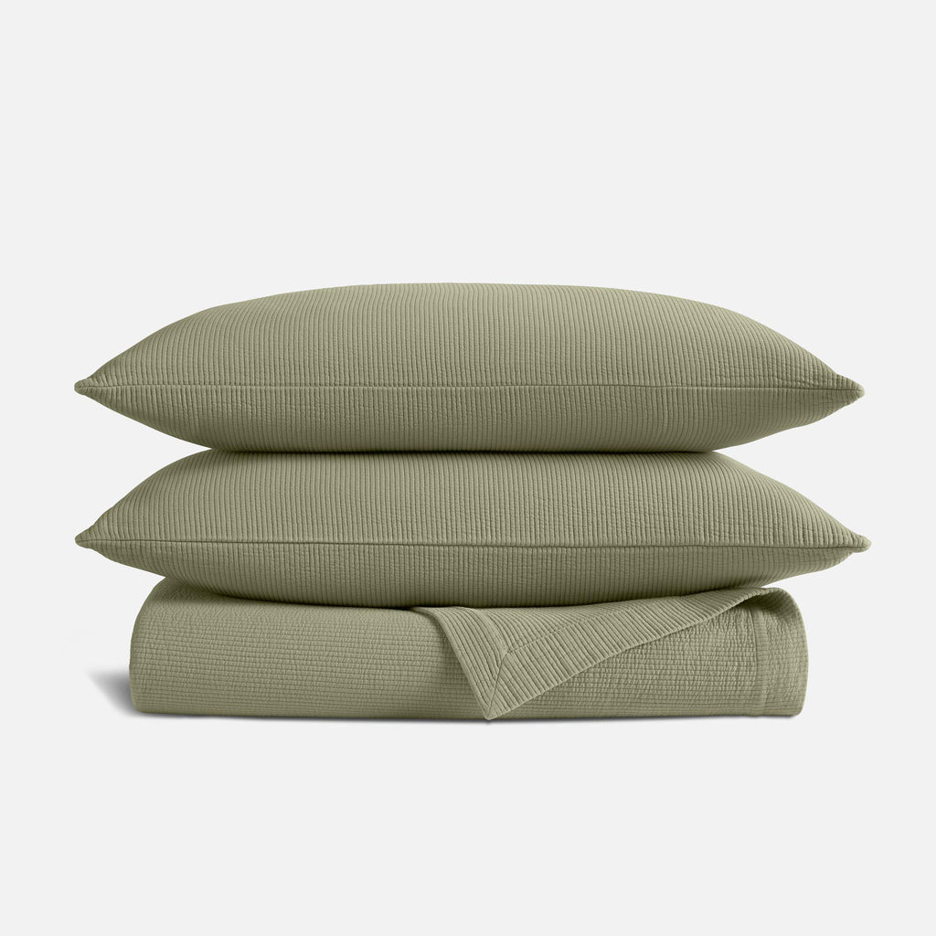 Ribbed Matelasse Quilt Set