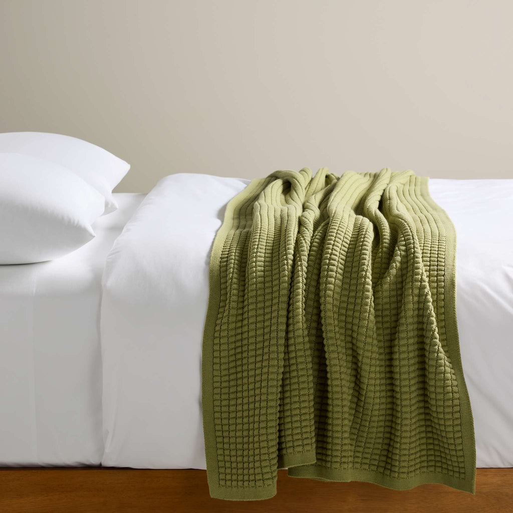 Grid Knit Cotton Throw Blanket - Last Call