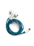 Blue Hand-Wrapped Earphones