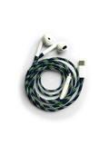 Blue Twist Hand-Wrapped Earphones