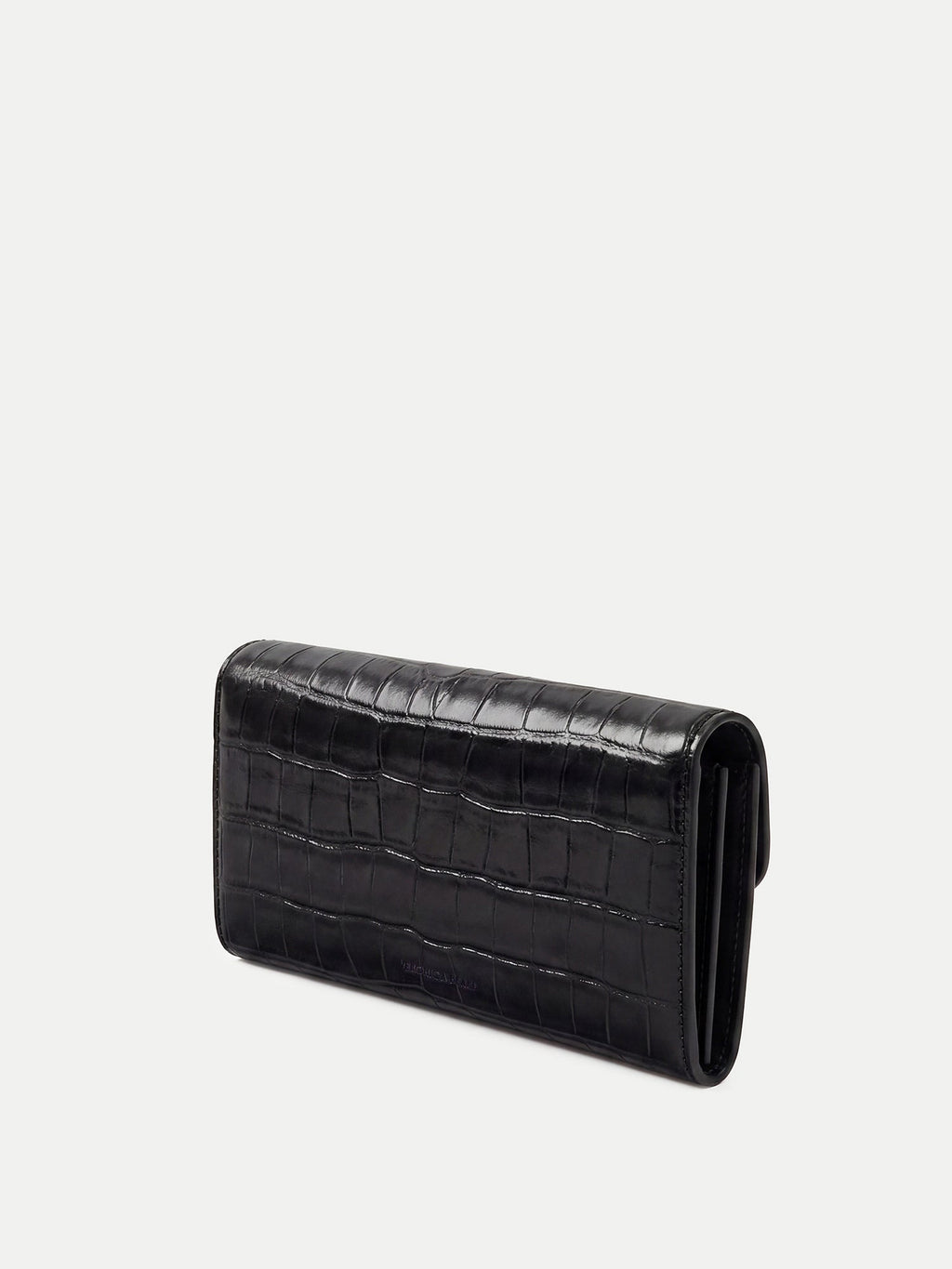 Croc-Embossed Crossbody Wallet