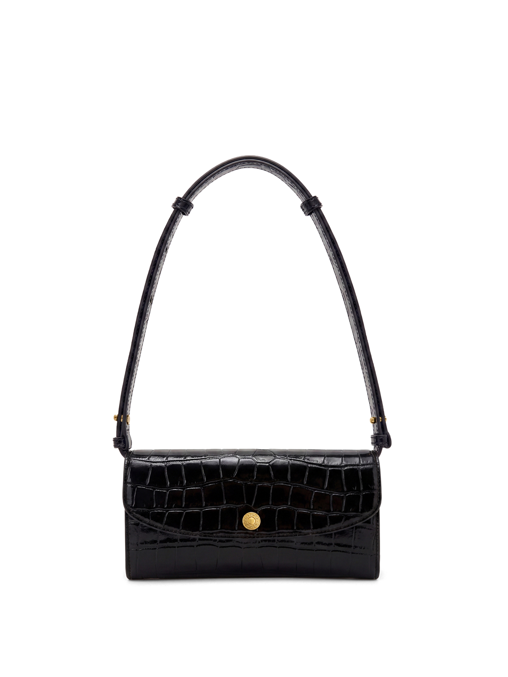 Croc-Embossed Crossbody Wallet
