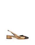 Cecile Leather Cap-Toe Slingback
