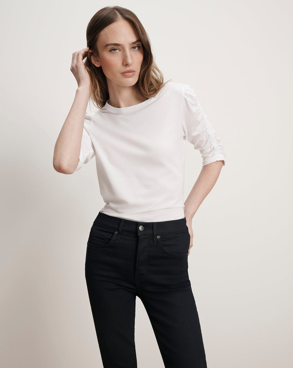 Waldorf Ruched-Sleeve T-Shirt