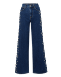 Kasey Embellished Wide-Leg Jean