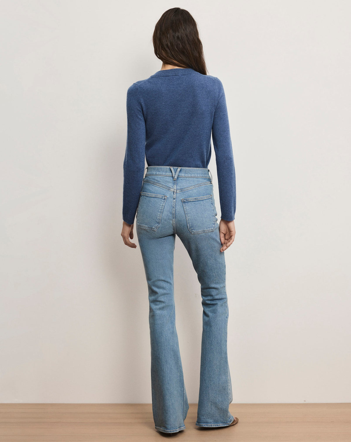 Beverly Patch-Pocket Skinny-Flare Jean