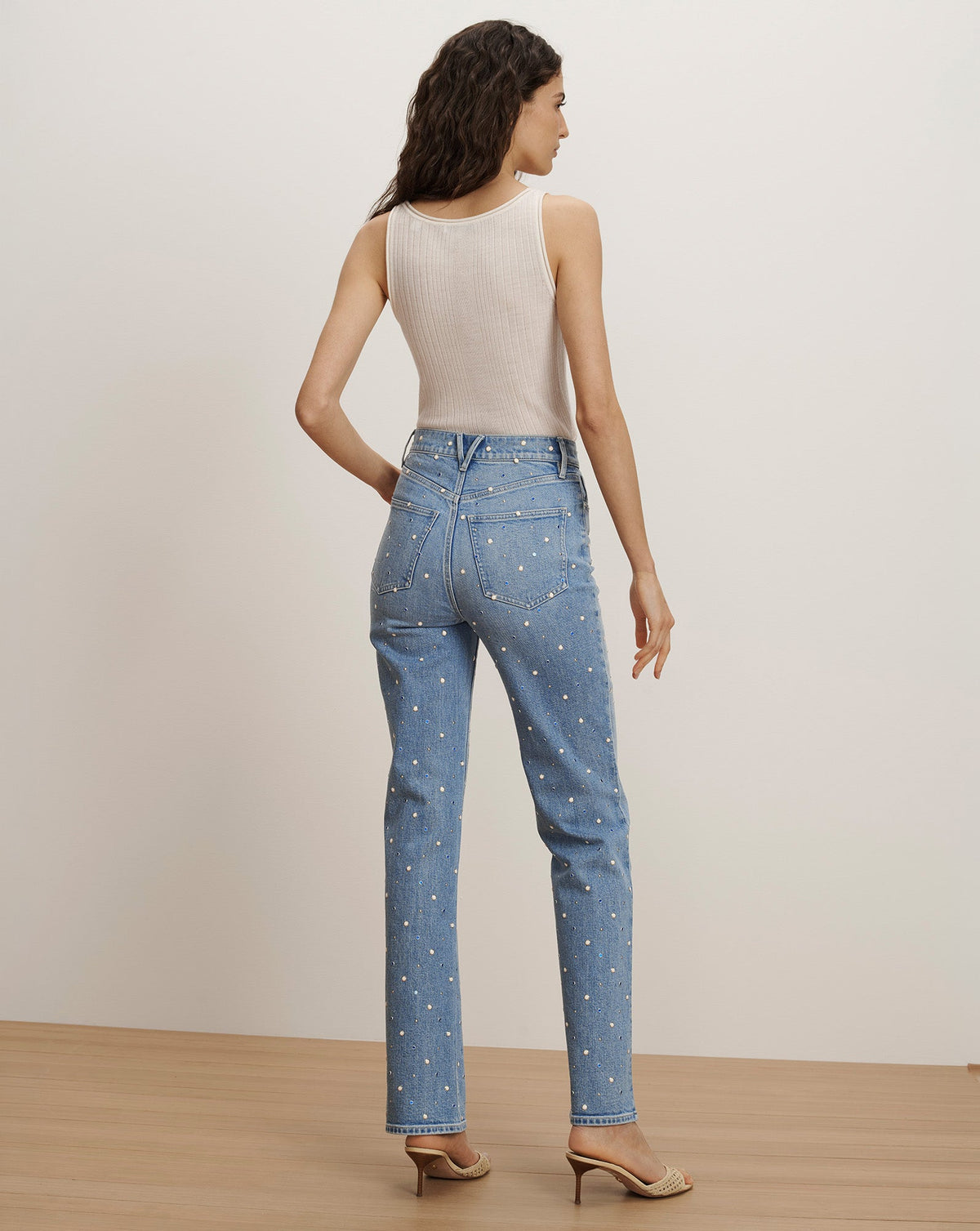 Dylan Embellished Straight-Leg Jean