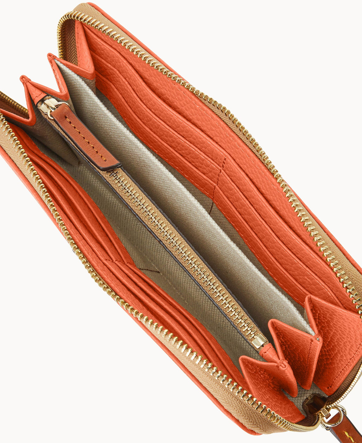 Pebble Grain Large Zip Around Wristlet