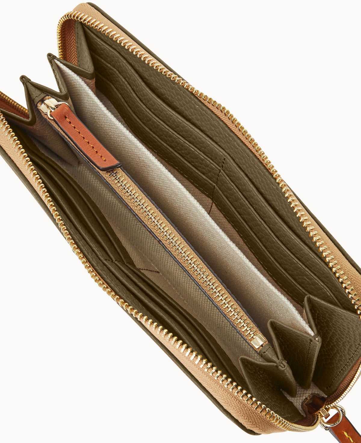 Pebble Grain Large Zip Around Wristlet