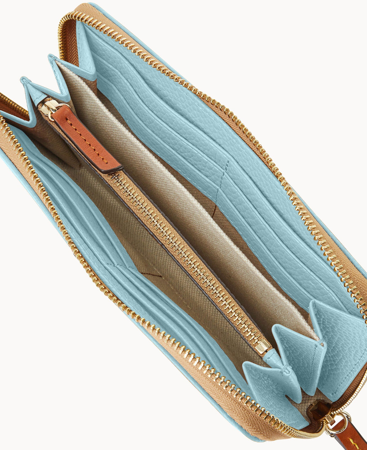 Pebble Grain Large Zip Around Wristlet