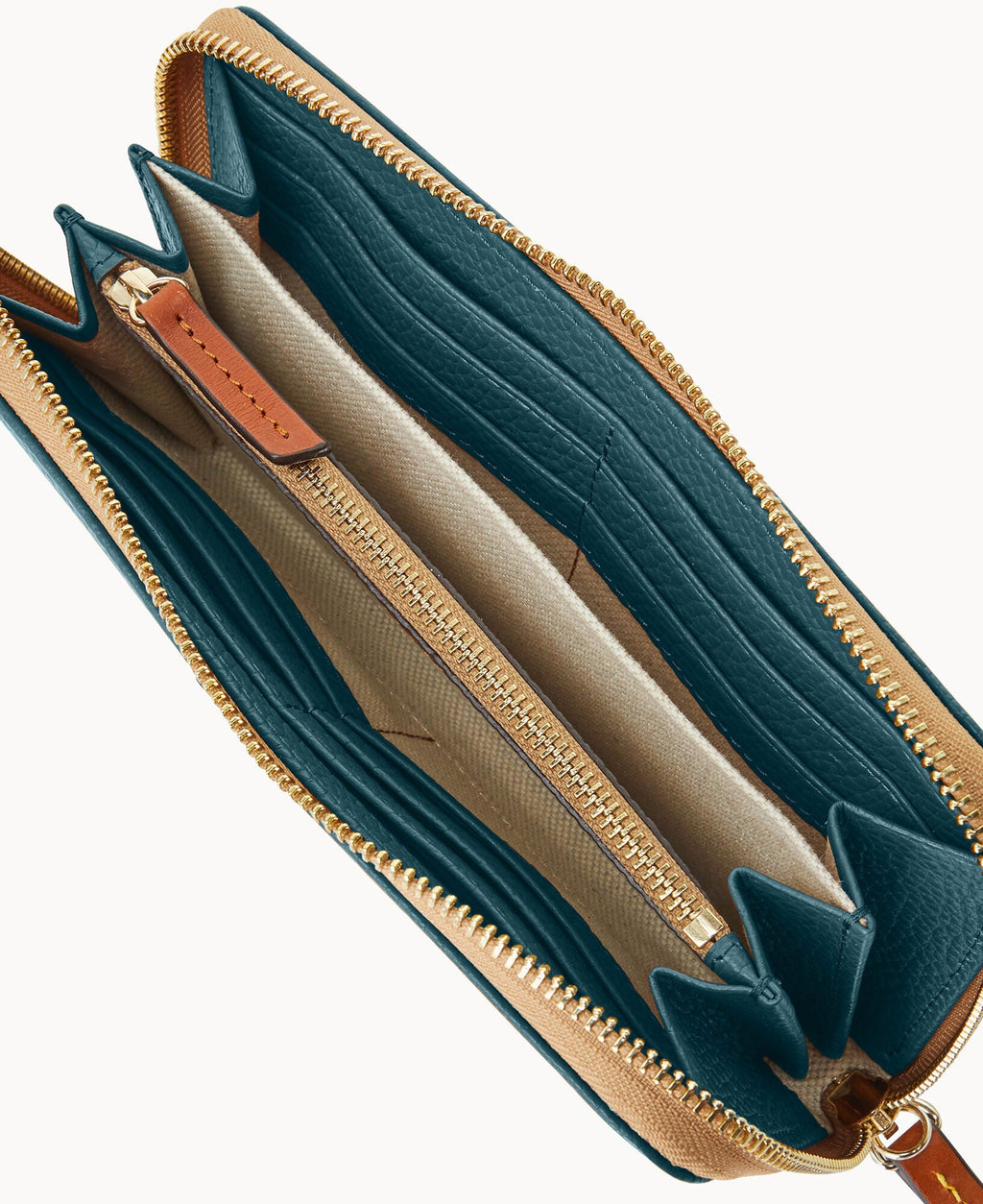 Pebble Grain Large Zip Around Wristlet