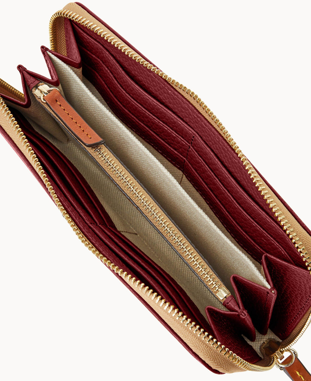 Pebble Grain Large Zip Around Wristlet