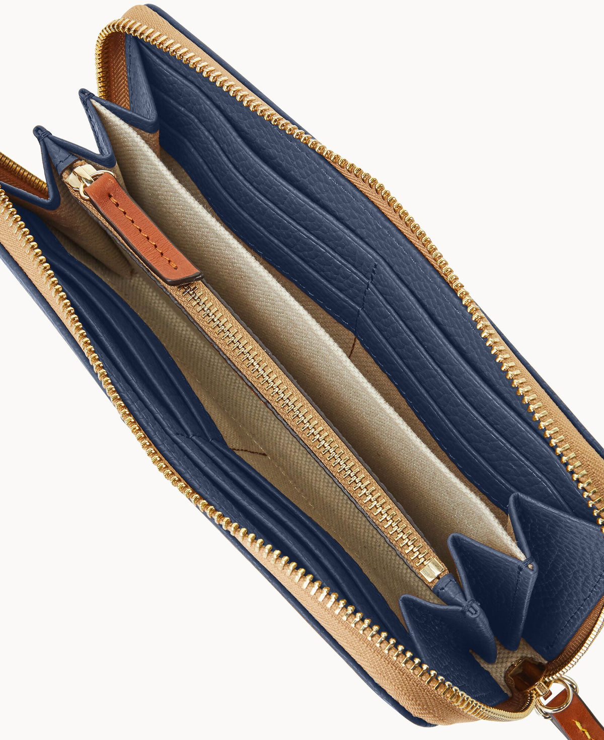 Pebble Grain Large Zip Around Wristlet