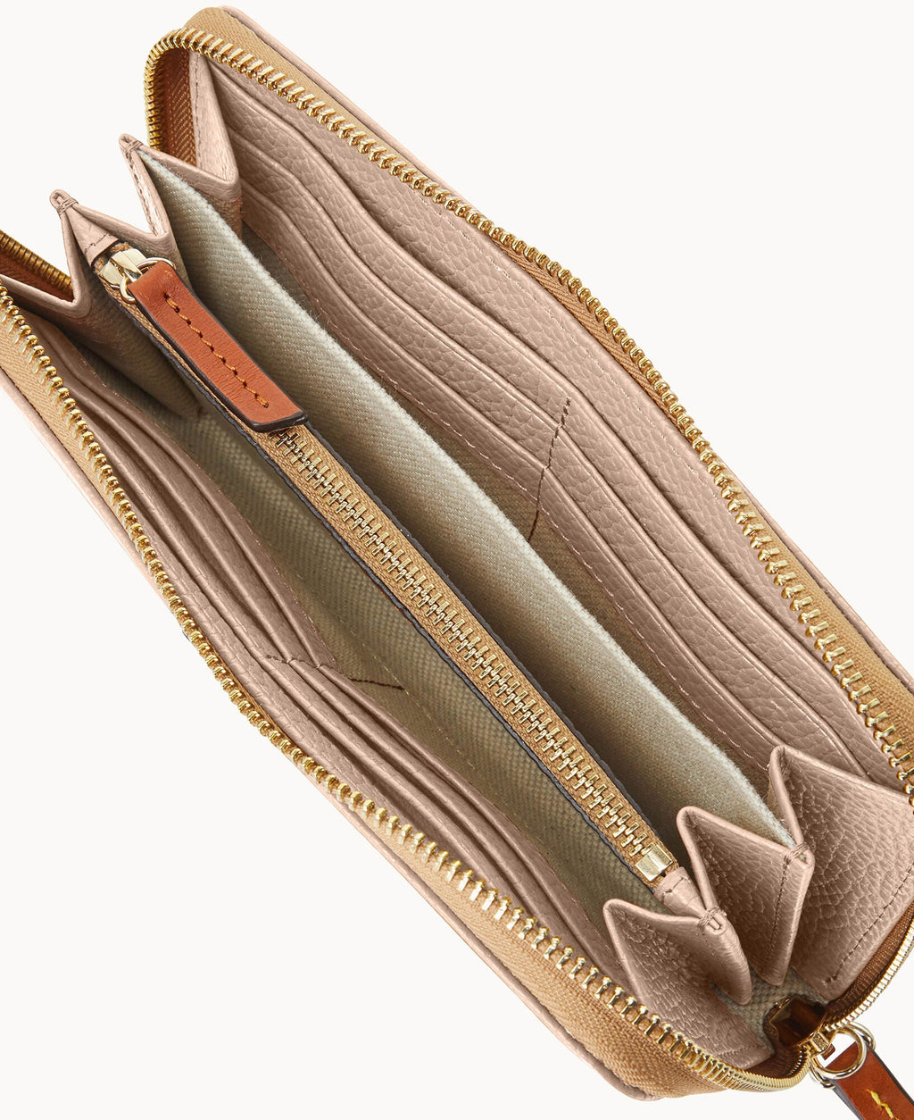 Pebble Grain Large Zip Around Wristlet