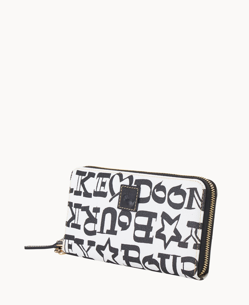 Doodle II Coated Cotton Large Zip Around Wristlet