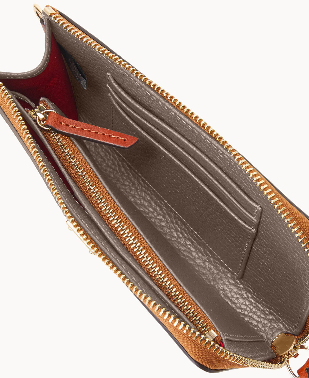 Pebble Grain Folded Zip Wristlet