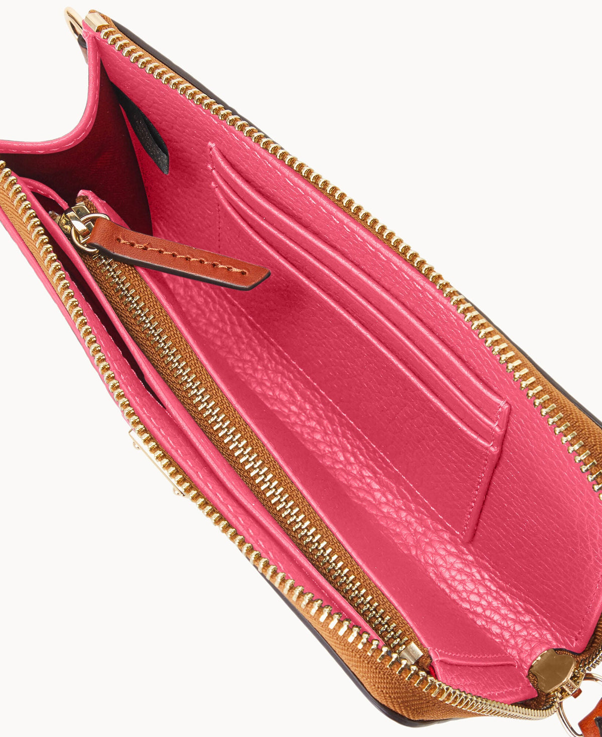 Pebble Grain Folded Zip Wristlet