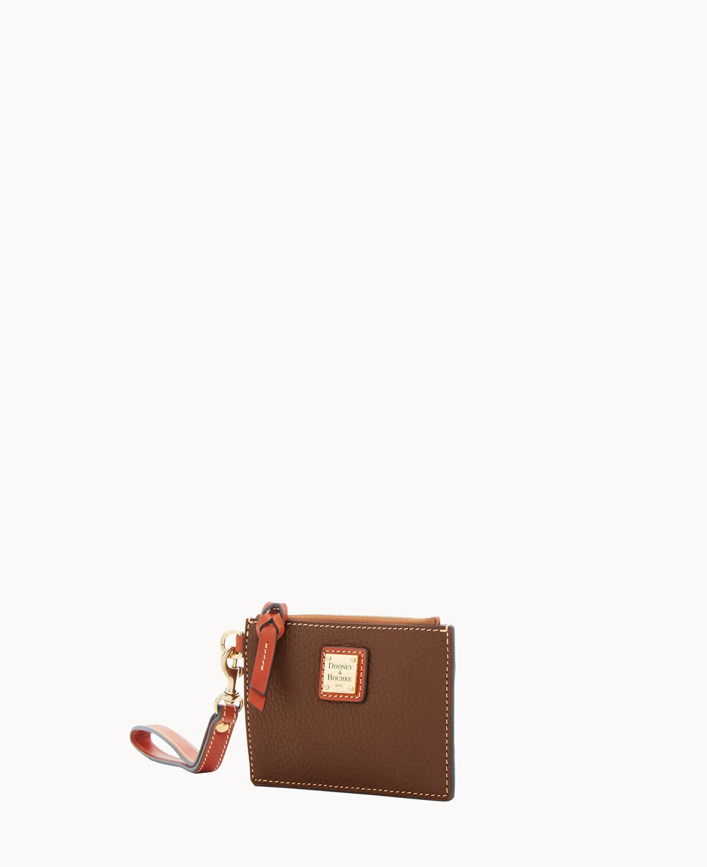 Pebble Grain Zip Top Card Case Wristlet