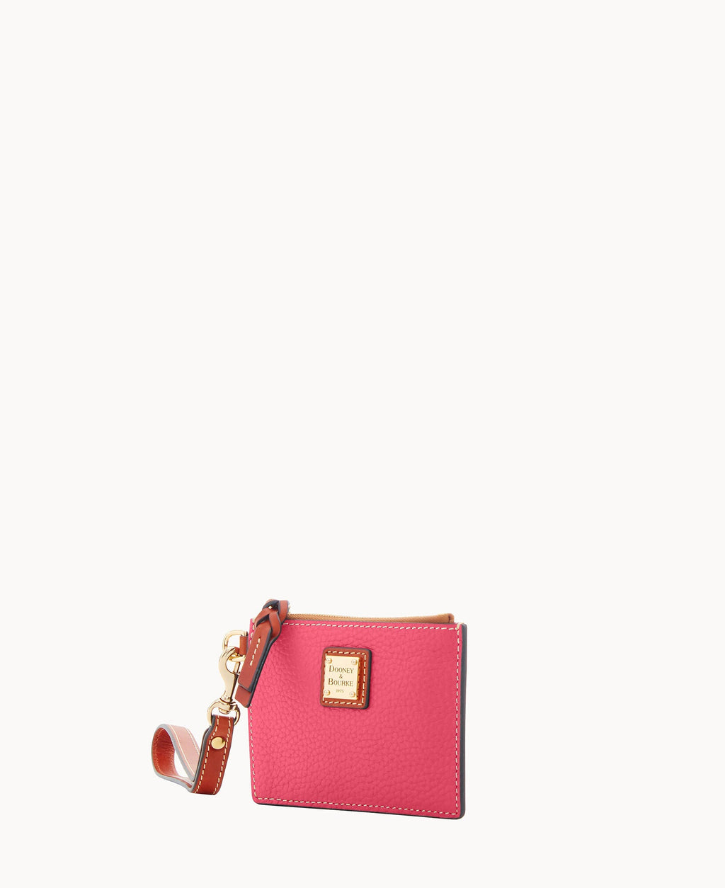Pebble Grain Zip Top Card Case Wristlet