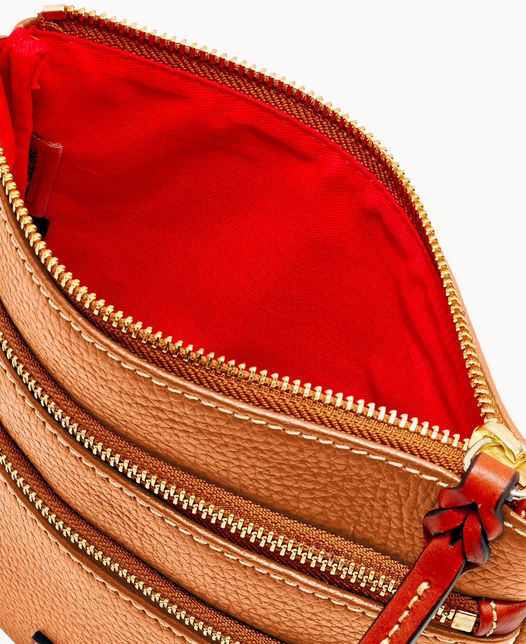 Pebble Grain North South Triple Zip