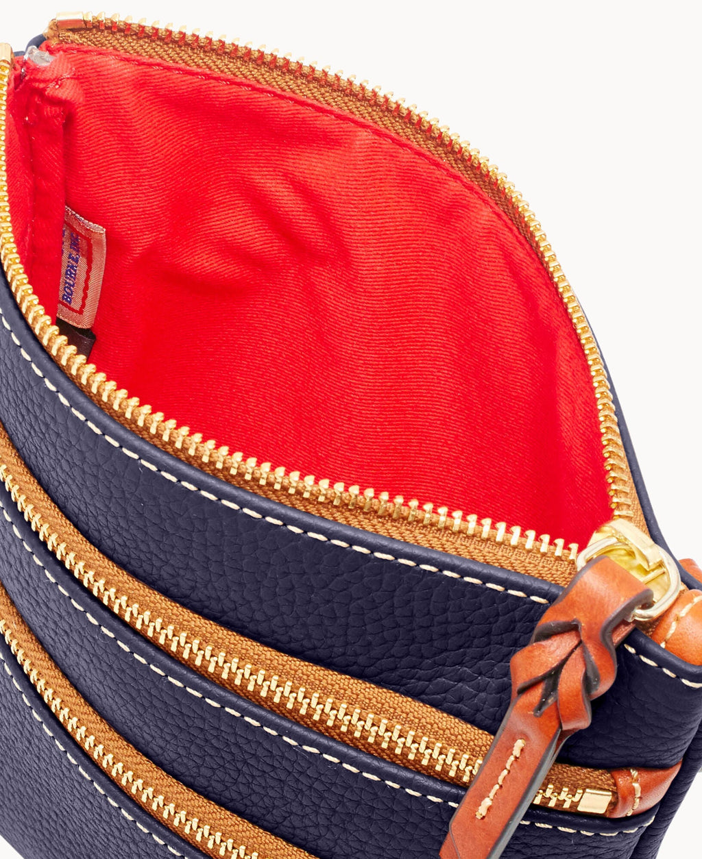 Pebble Grain North South Triple Zip