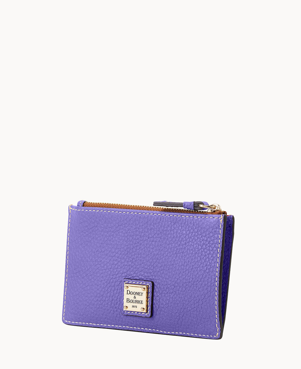 Pebble Grain Zip Credit Card Case