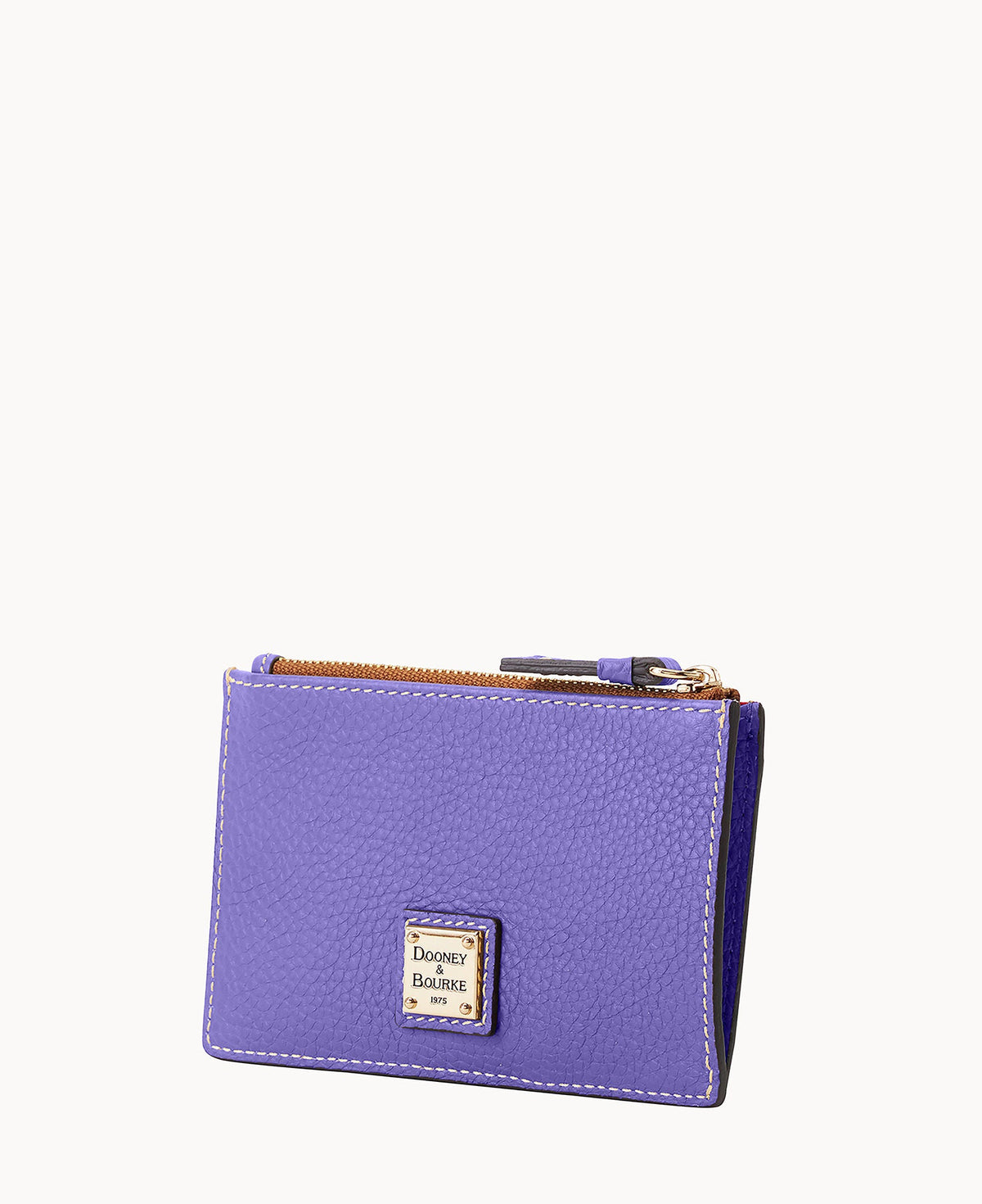 Pebble Grain Zip Credit Card Case
