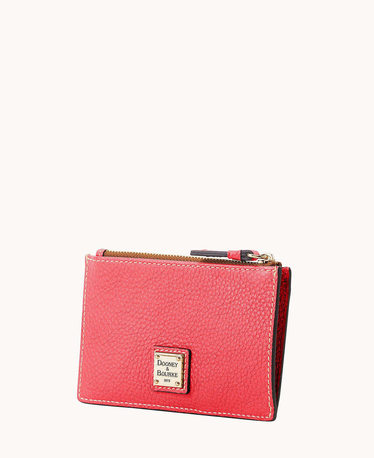 Pebble Grain Zip Credit Card Case