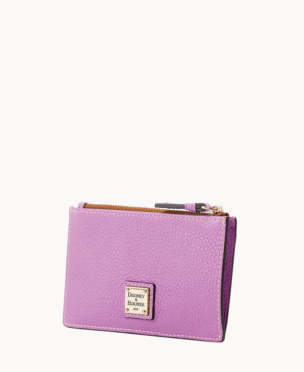 Pebble Grain Zip Credit Card Case
