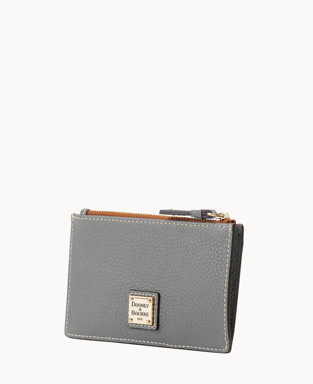 Pebble Grain Zip Credit Card Case