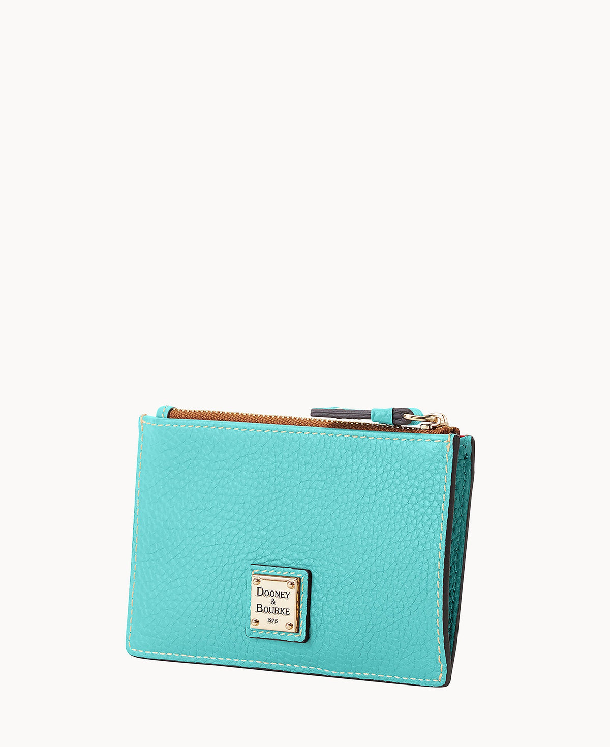 Pebble Grain Zip Credit Card Case