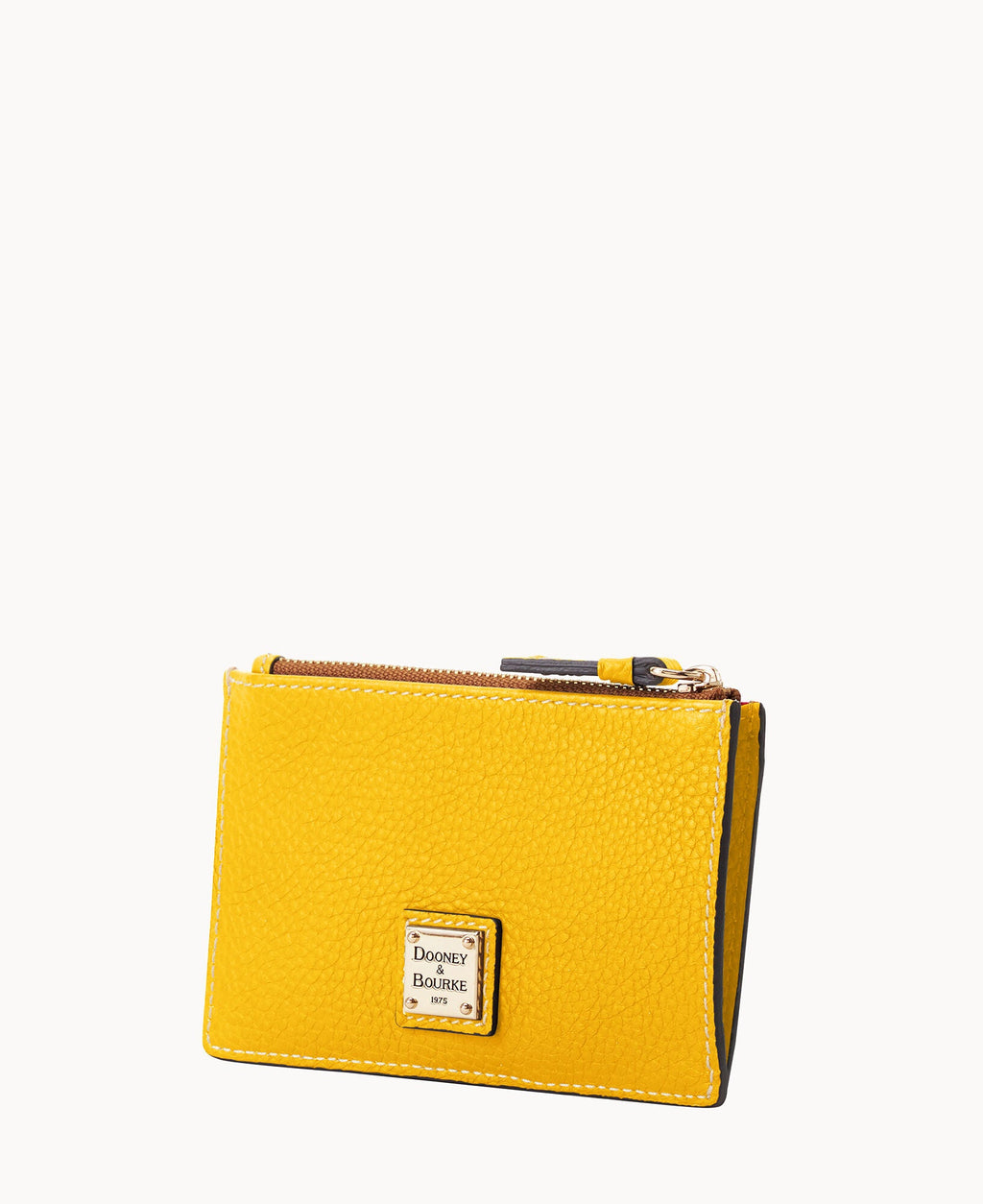 Pebble Grain Zip Credit Card Case
