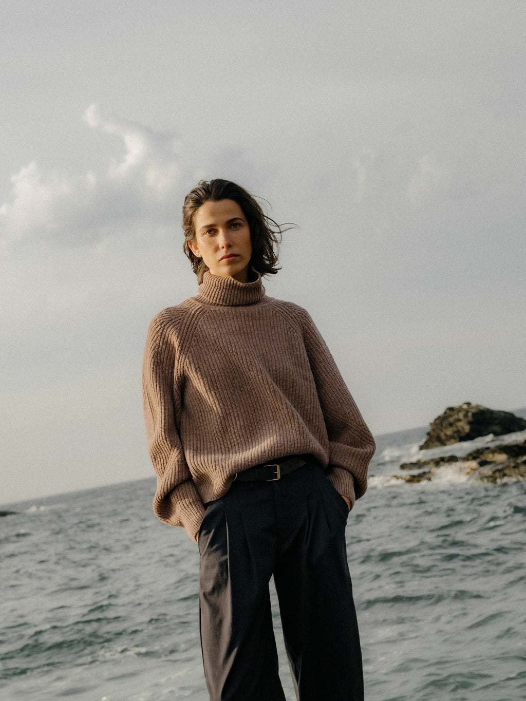 Women's Amy Powney + Finisterre Fisherman Rib Roll Neck Jumper